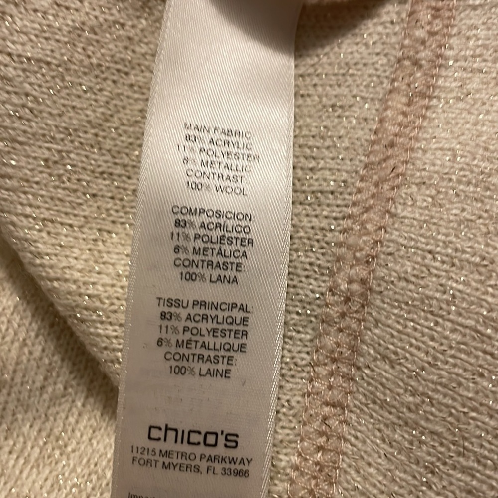 Chico’s long sleeve double layer Margie cardigan sweater (size 3) in san… - Picture 9 of 9